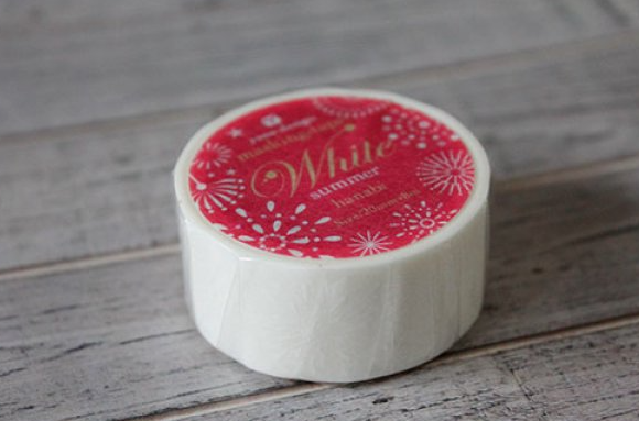 Round top washi tape - White Hanabi