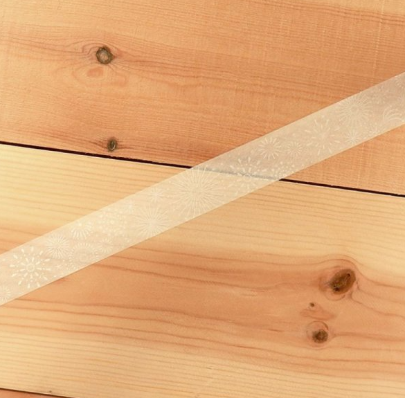 Round top washi tape - White Hanabi