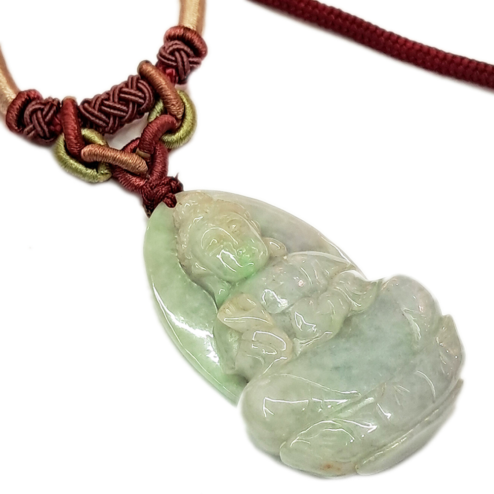 佛陀{紫羅蘭}玉佩&中國結項鍊【十方】124310