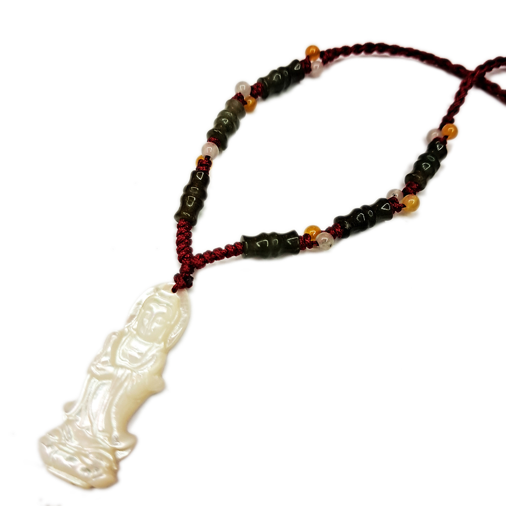  觀世音菩薩{珍珠貝}中國結項鍊【十方】127735