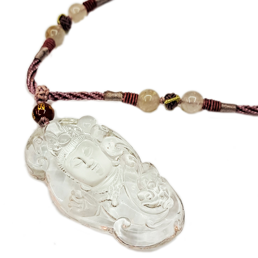 吉祥觀音{琉璃水晶}中國結項鍊【十方】132310