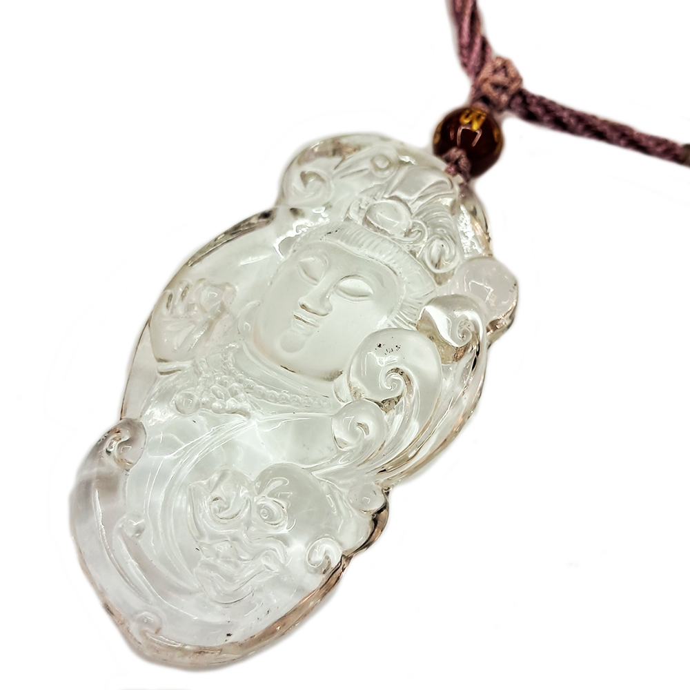 吉祥觀音{琉璃水晶}中國結項鍊【十方】132310