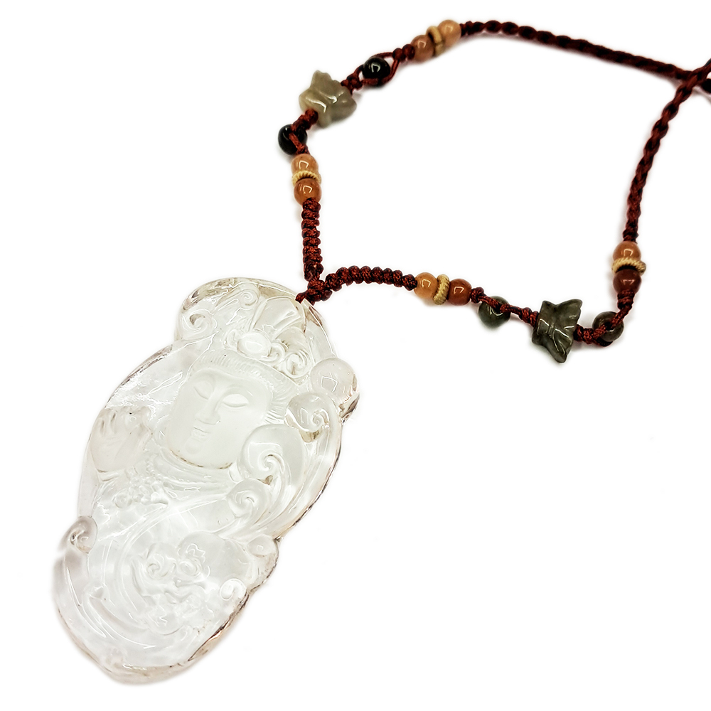 吉祥觀音{琉璃水晶}中國結項鍊【十方】132774