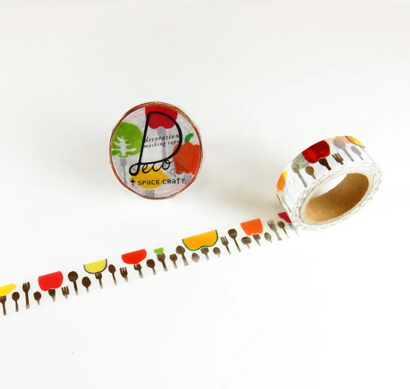 Round top washi tape - Fork