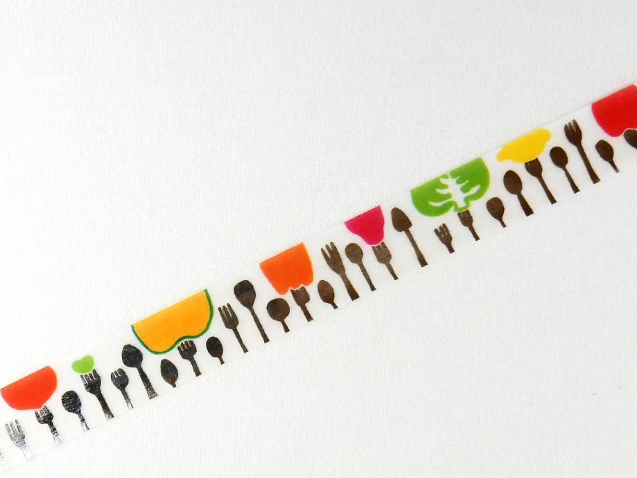 Round top washi tape - Fork