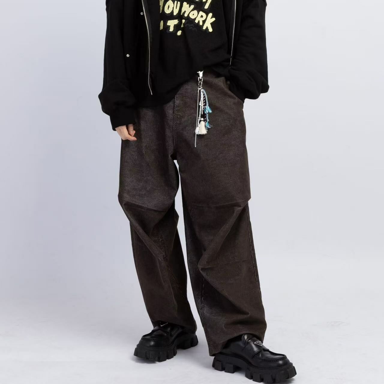 Symphony 褲子-立體紋路寬褲-兩色-兩個尺寸