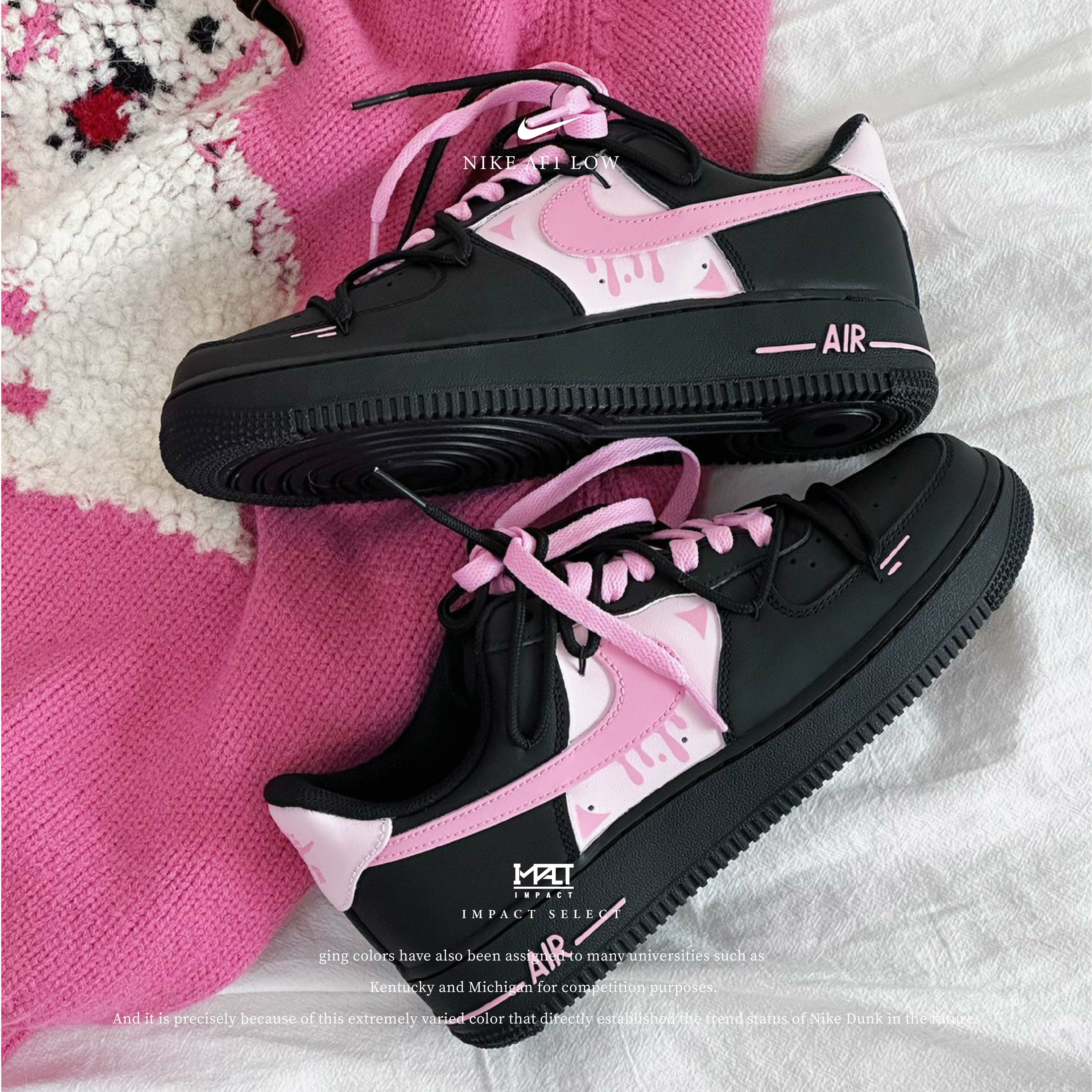 【訂製款】Nike AF1 Low  熱戀少女 黑粉 粉勾 女款