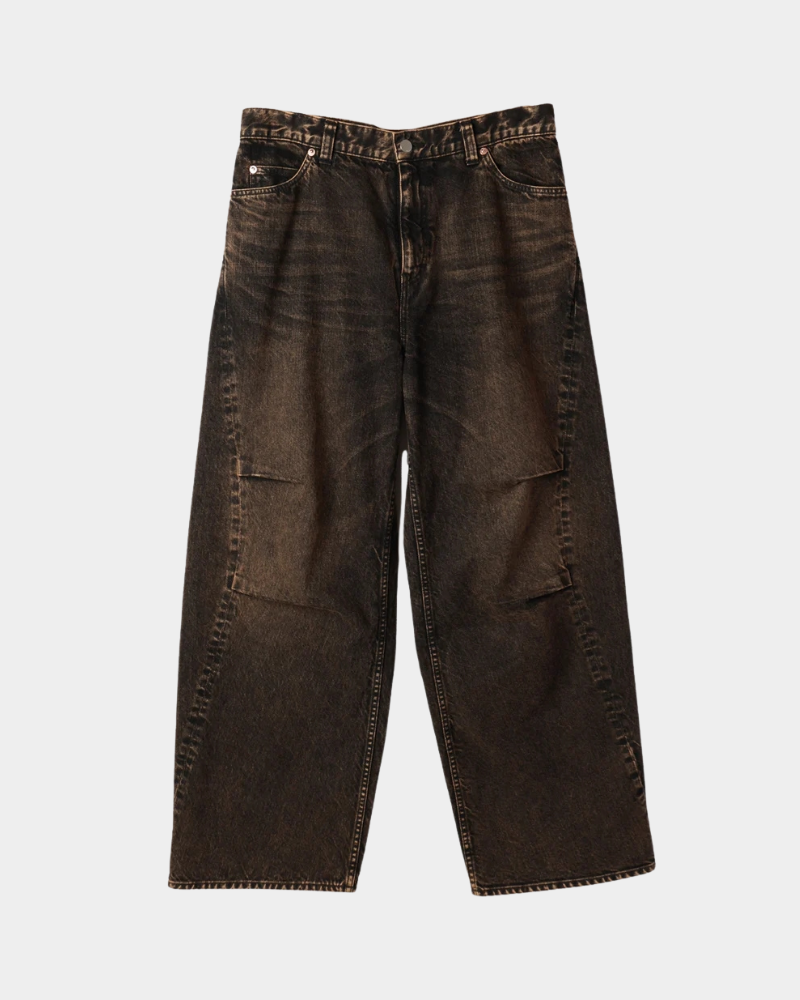 JieDa - DRAPE OVER DENIM PANTS / BLACK