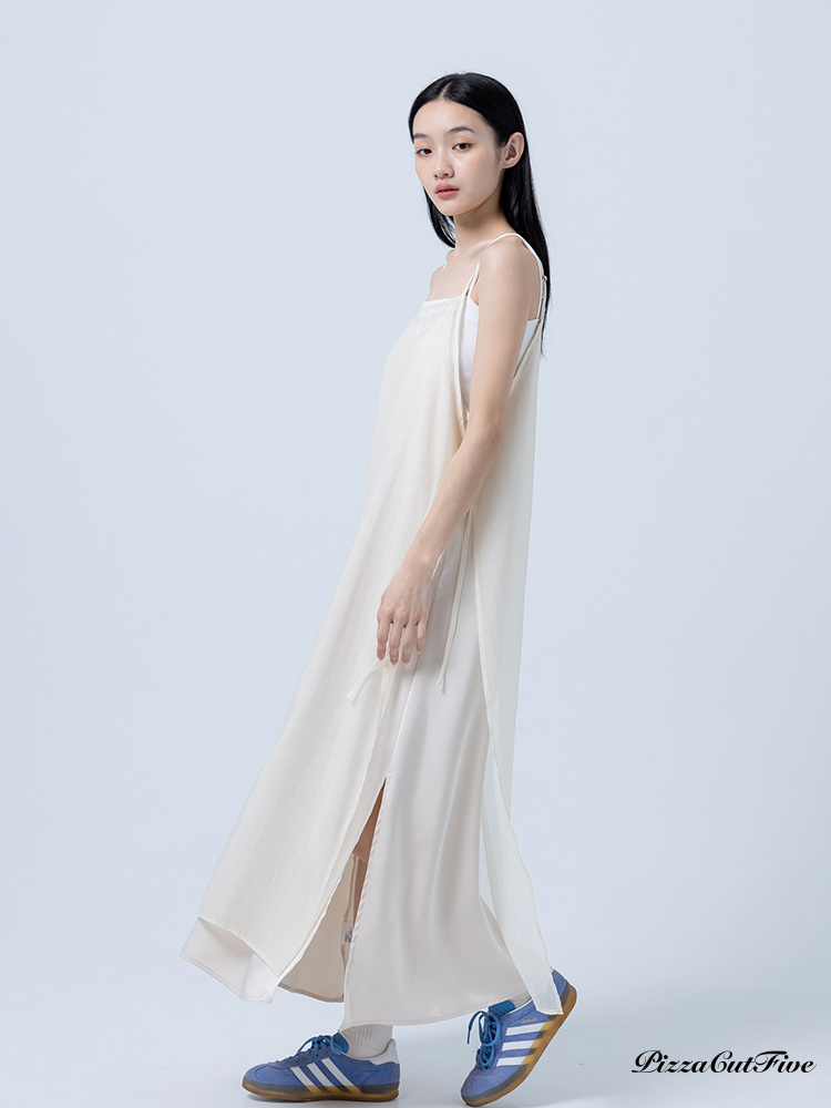 [SALE]雙層透膚兩件式綁繩洋裝 PizzaCutFive PCF252487028