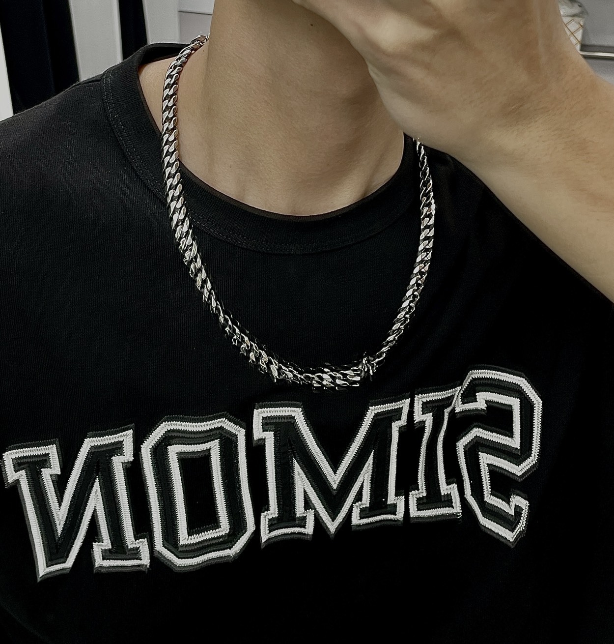 (GOAL) 粗麻花 亮銀 街頭 鈦鋼古巴鍊 55CM