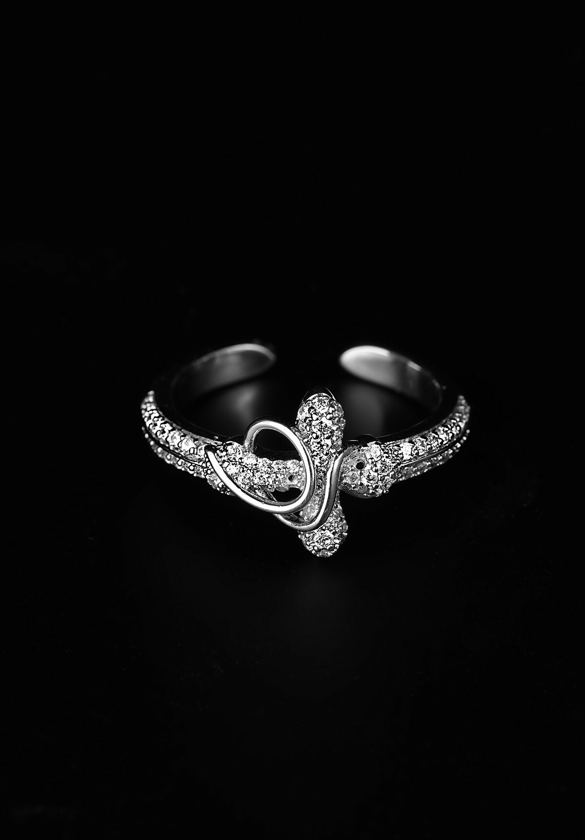 STK SmallTownKid Asen 鋯石 十字纏繞 戒指