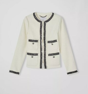 1LK0315-055 LK BENNETT Charlie Tweed Jacket Cream Signature #0214 51115 0006 150 (C-EU-E)