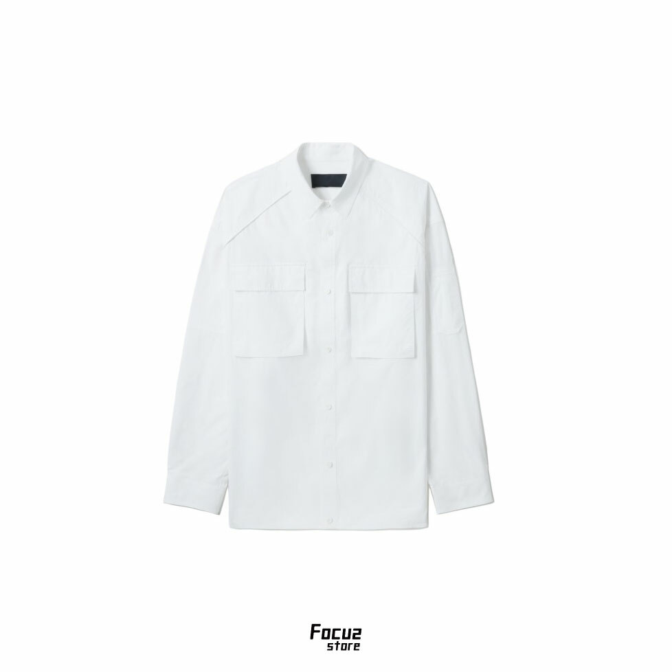 【Focus Store】預購 JUUN.J Relaxed layered cotton shirt "White" 白色 休閒雙口袋棉質襯衫