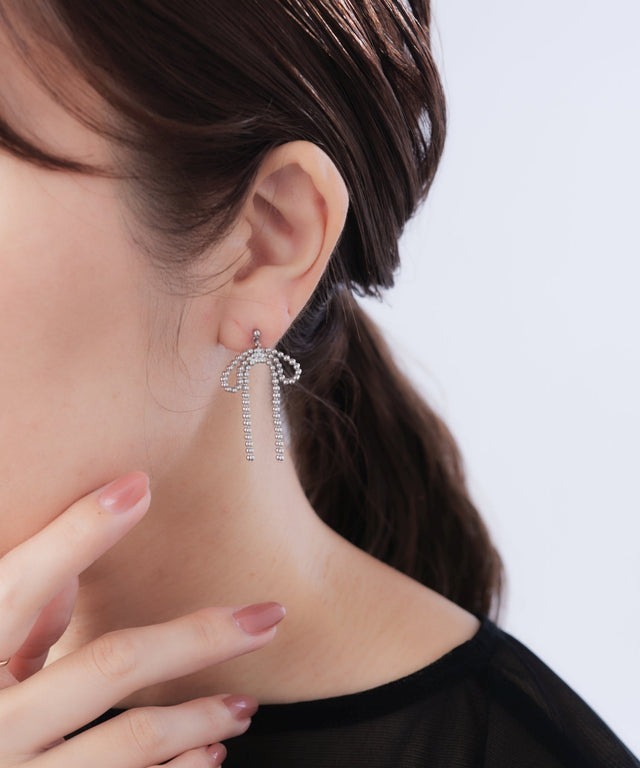 金屬蝴蝶結耳環