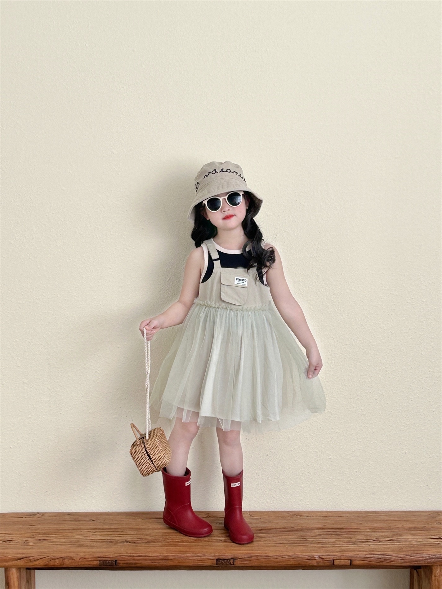 美好工裝吊帶散步紗裙