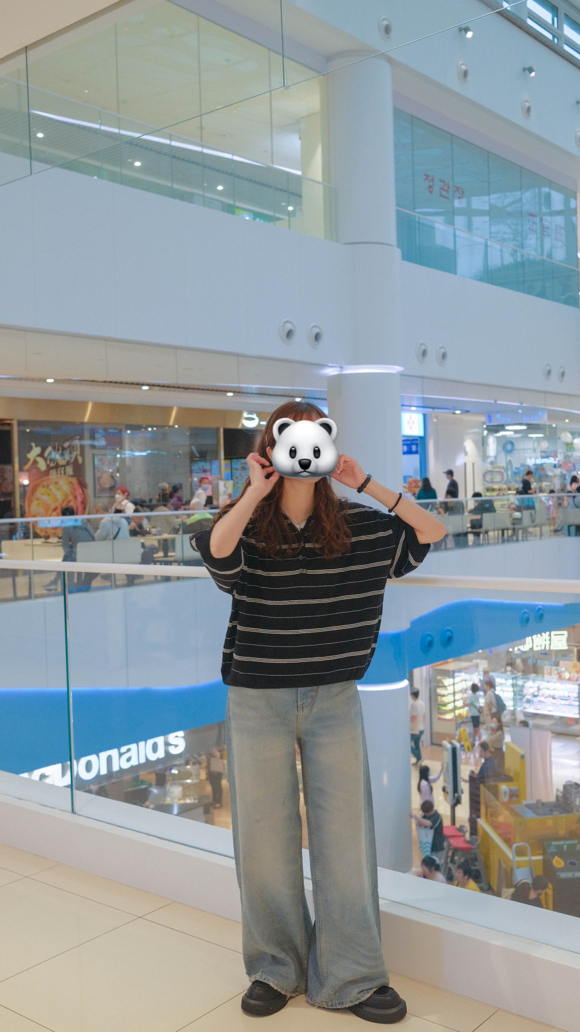 Vintage感洗水摺紋牛仔褲