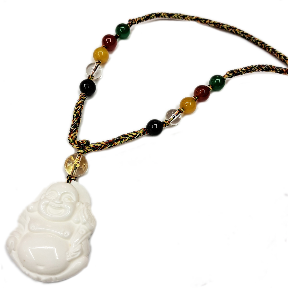 財神爺{硨磲}+五行珠中國結項鍊【十方】132097