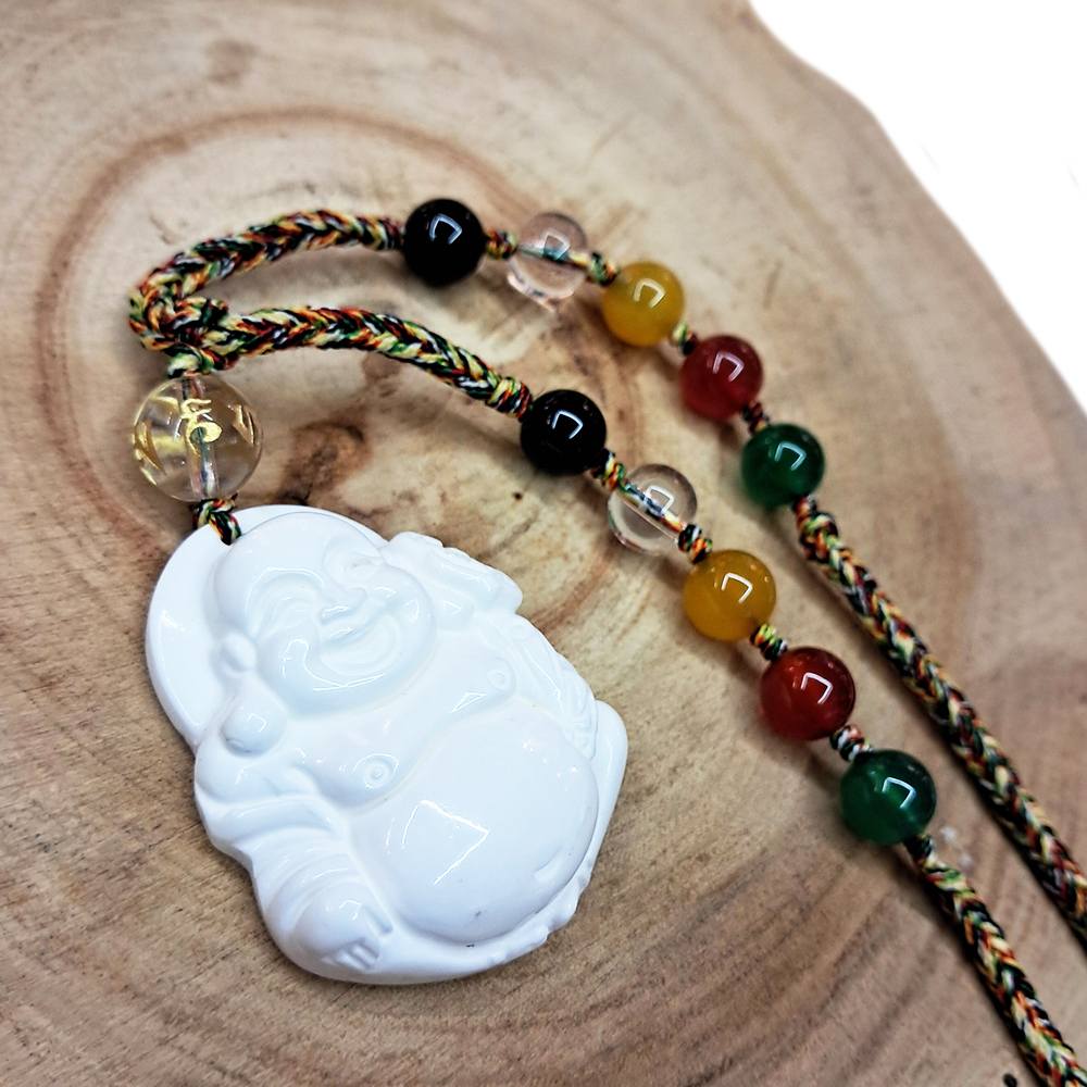 財神爺{硨磲}+五行珠中國結項鍊【十方】132097