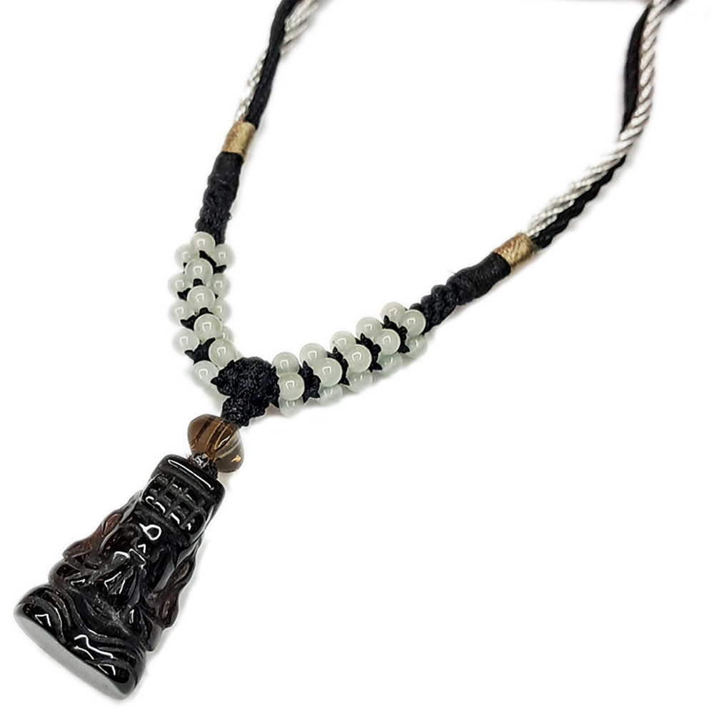 天上聖母媽祖Q版{黑玉髓}中國結短鍊【十方】136032