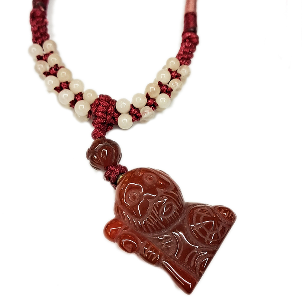 達摩祖師Q版{紅玉髓}中國結短鍊【十方】136042