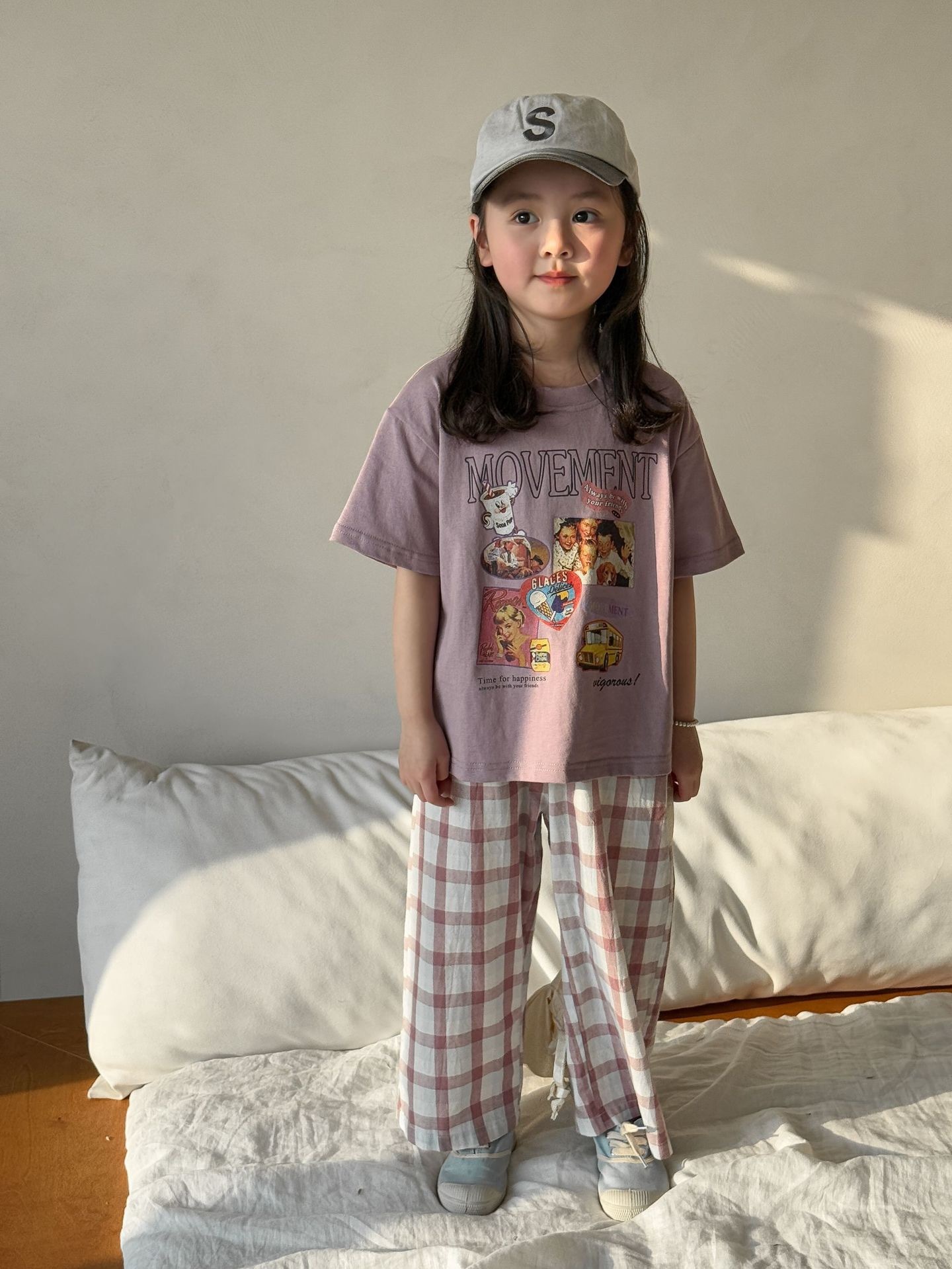 美式感紫色上衣