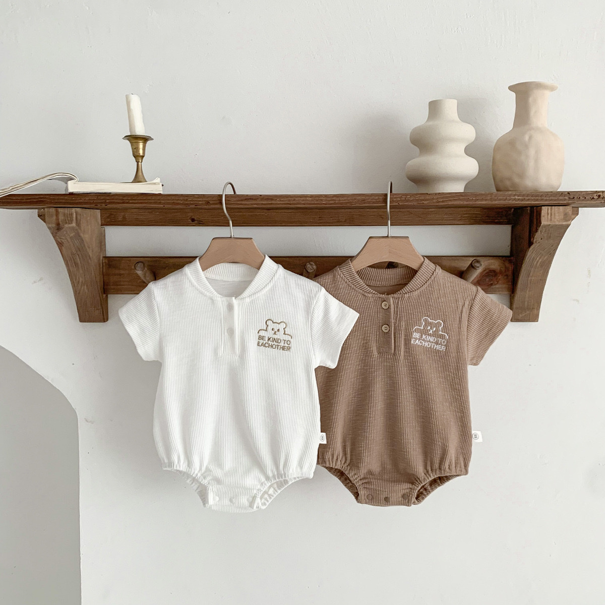 小熊坑條包屁衣