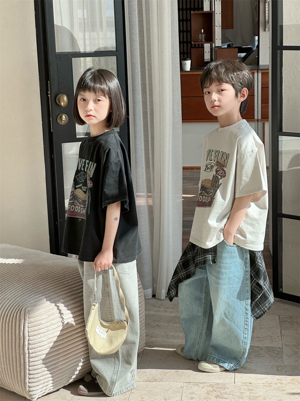 寬鬆圓領漢堡可樂上衣