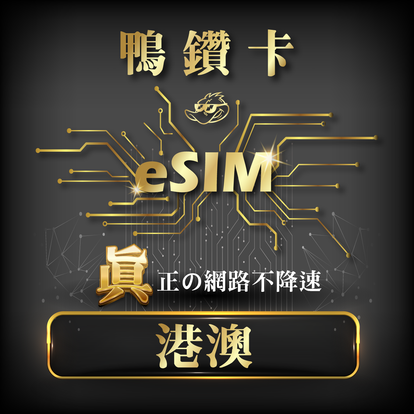 【鴨哥鴨鑽卡eSIM】港澳 eSIM 無限流量 吃到飽不降速 免換卡