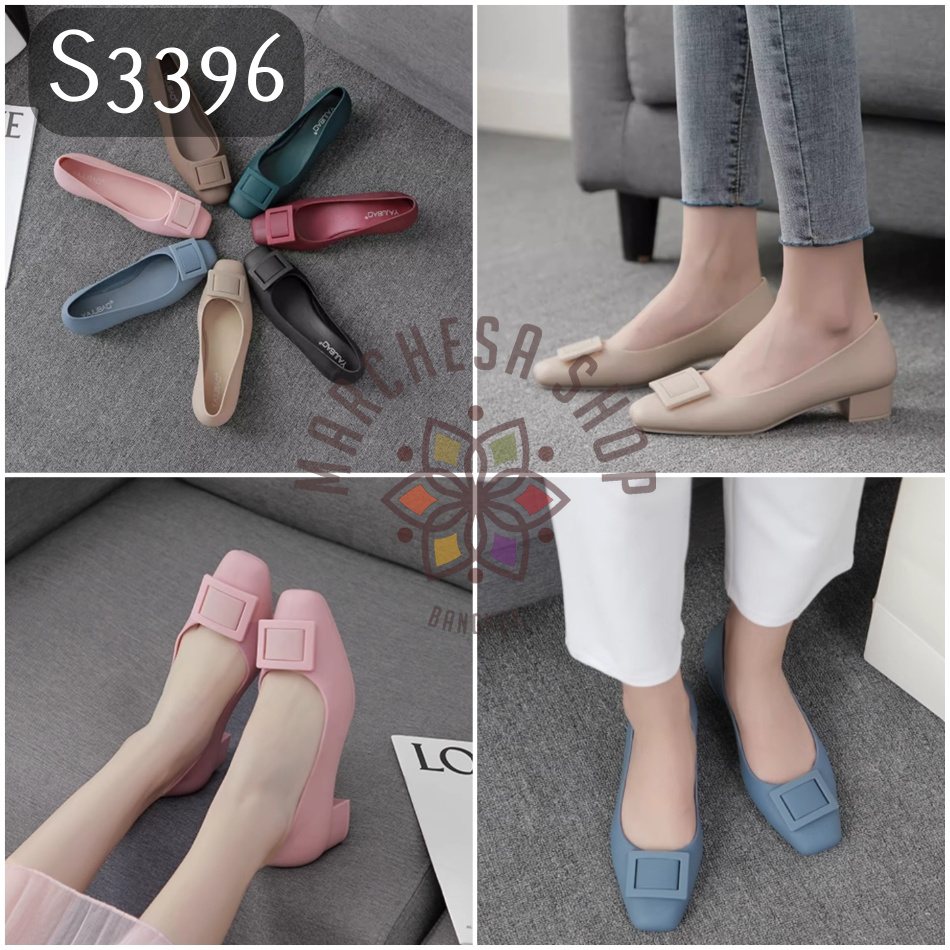 S3396 - 落雨功能防水時尚方扣雨鞋水鞋