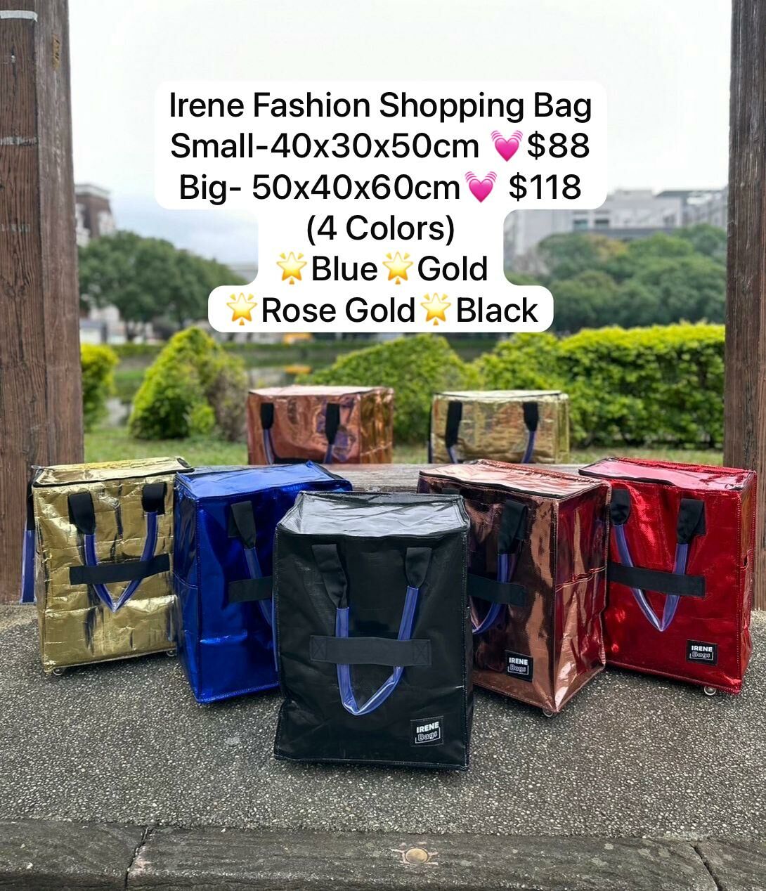 (BIG) IRENE FASHION SHOPPING BAG - ROSE GOLD