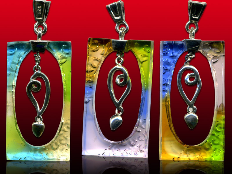 鹿港窯水晶琉璃|心系銀飾項鍊 真摯情感緊密相連開運納福