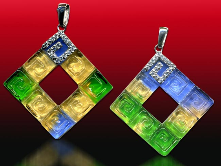 鹿港窯水晶琉璃|今生相隨銀飾項鍊 真愛相伴情深不渝開運納福