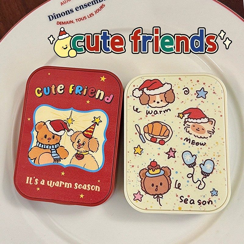 Christmas Little Animals Dual Contact Lens Case