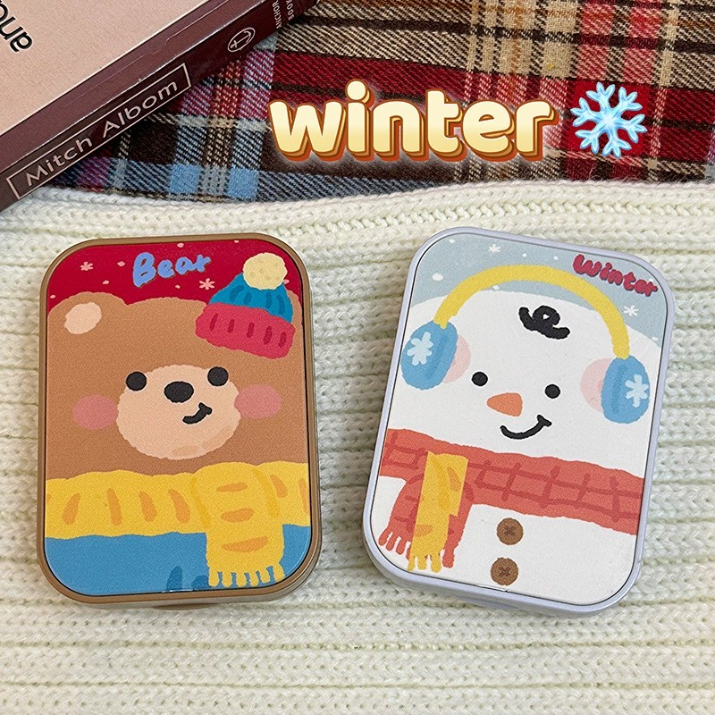 Winter Scarf Aesthetic Dual Contact Lens Case