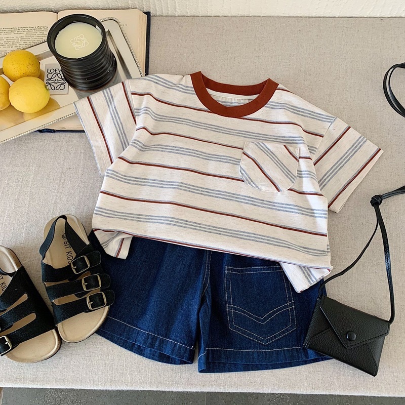 斜條紋口袋上衣