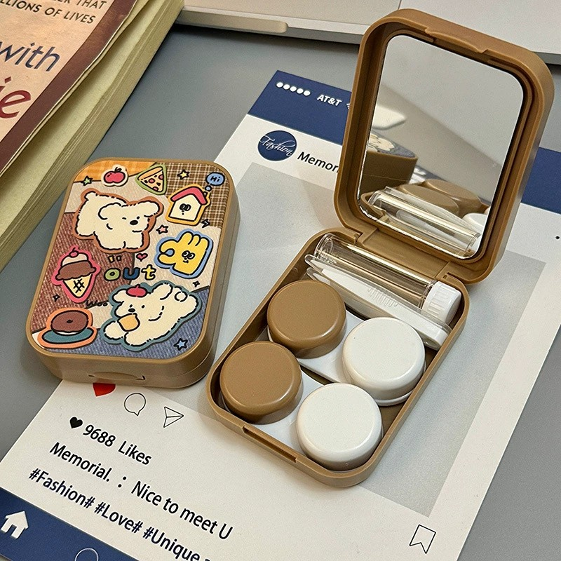 Denim Collage Dual Contact Lens Case