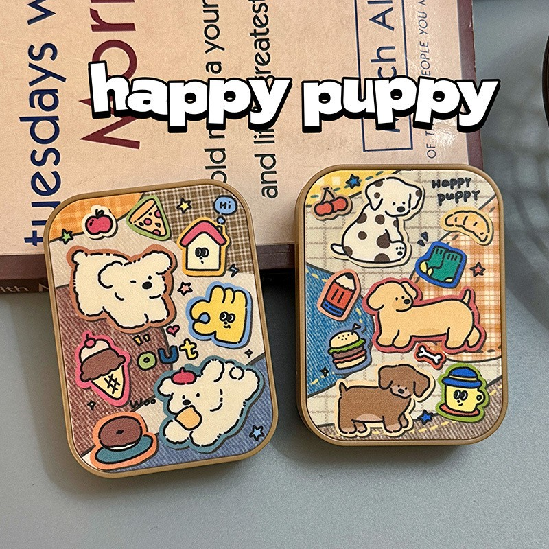 Denim Collage Dual Contact Lens Case