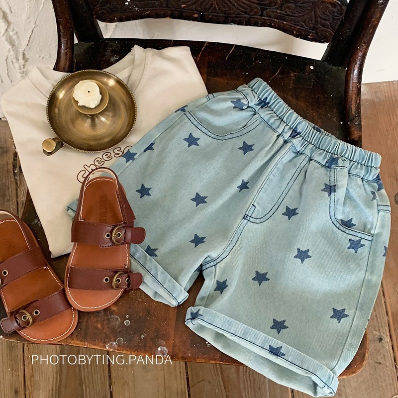 星星印花五分褲