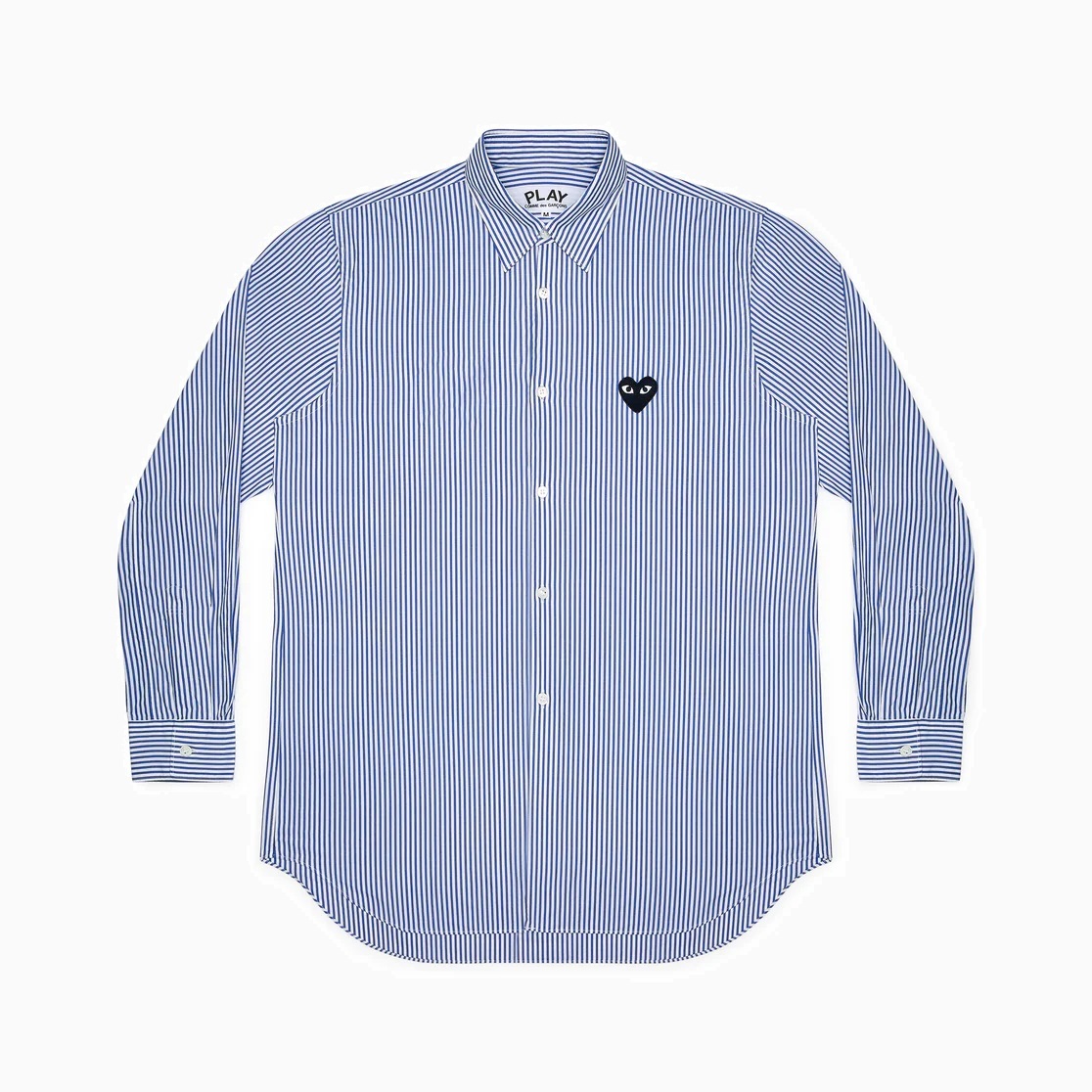 COMME DES GARGONS PLAY BLACK HEART BLUE STRIPE SHIRT - MEN SIZE PRE ORDER ITEM (預訂中)