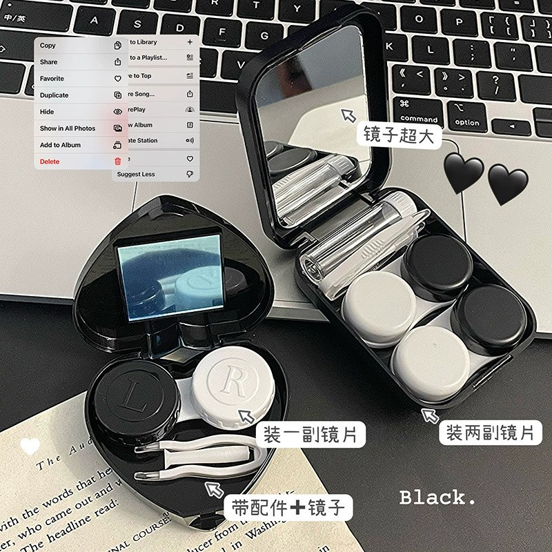 Black & White Hello Kitty Contact Lens Case