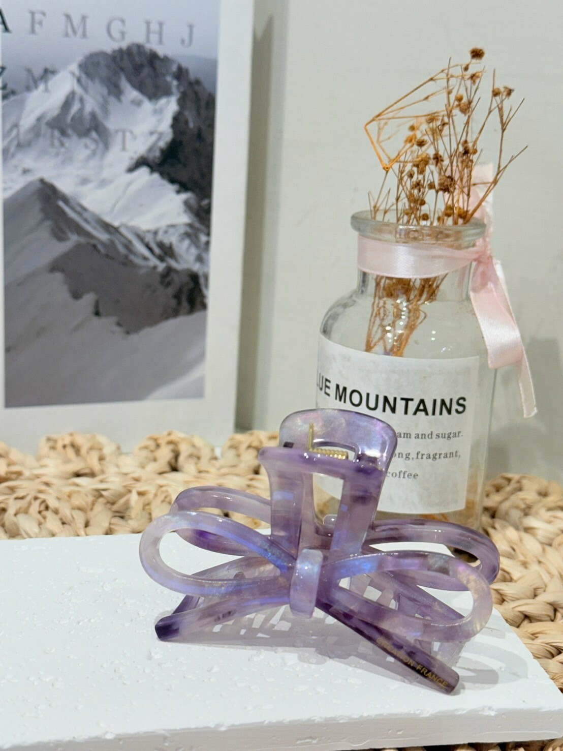 『CF』紫色人魚光貝殼蝴蝶結抓夾