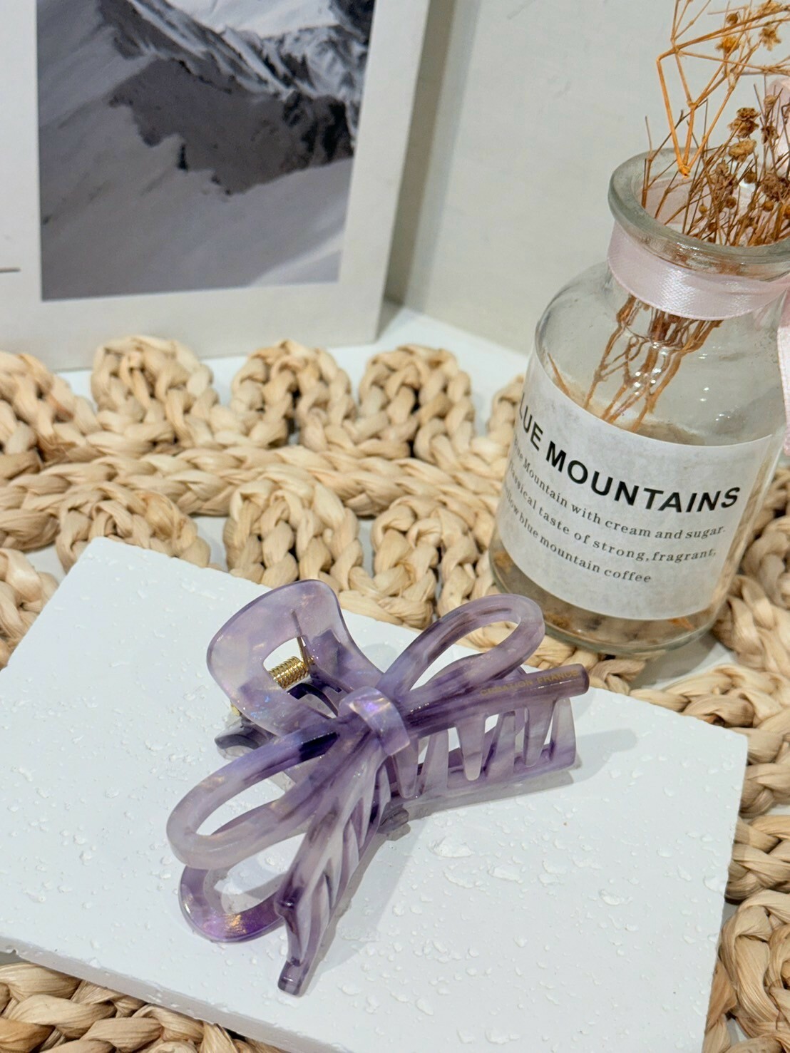 『CF』紫色人魚光貝殼蝴蝶結抓夾