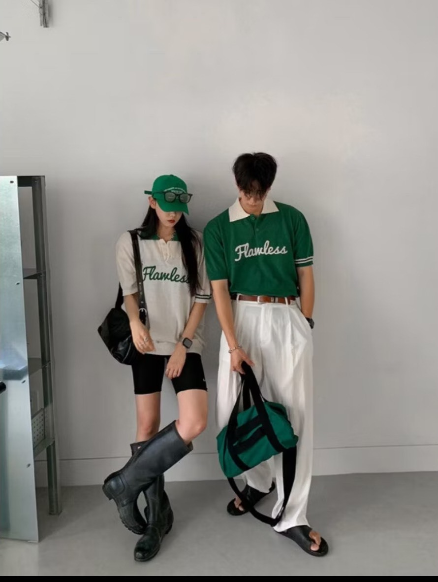 半絨毛針織polo短袖