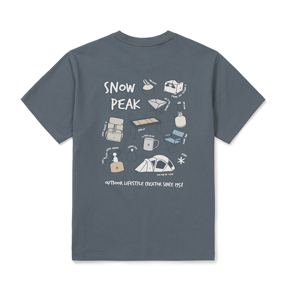 【現貨】snow peak Aerocool Gear Short Sleeve T-shirt 25SS 俏皮露營用品圖像 短tee S25MMFTS78 涼感 速乾