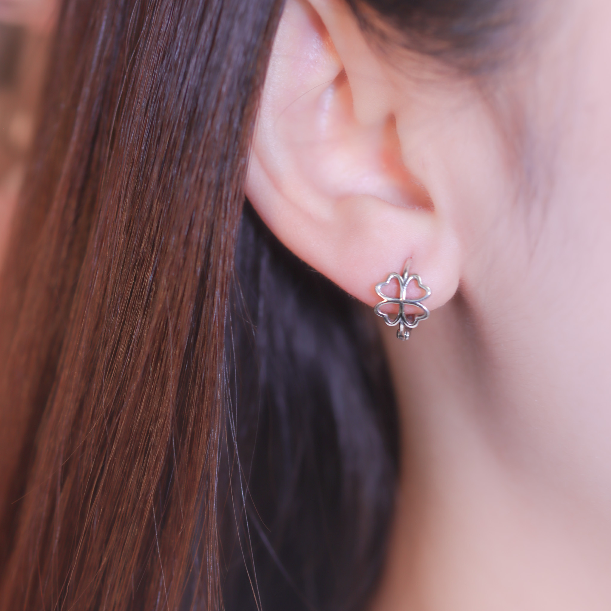 | 925純銀・厚鍍白金 | 幸福繚繞耳環 | EA0942 |