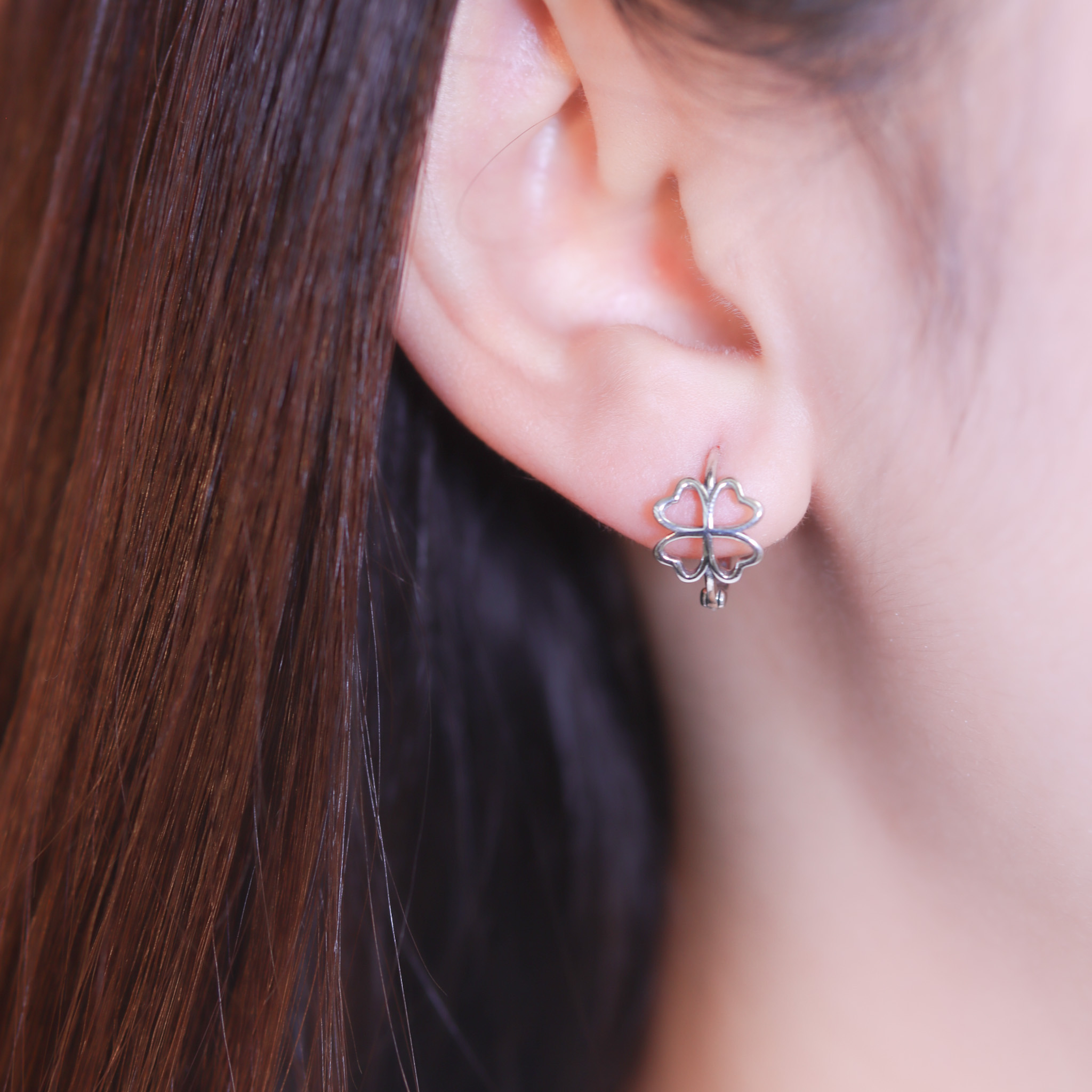 | 925純銀・厚鍍白金 | 幸福繚繞耳環 | EA0942 |