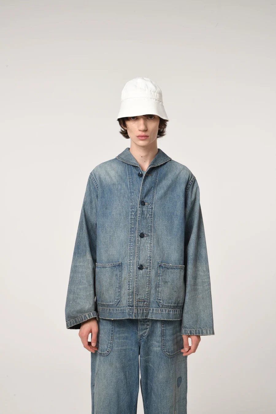 BOW WOW - USN M43 DUNGAREE JUMPER, SHAWL COLLAR / BEIGE