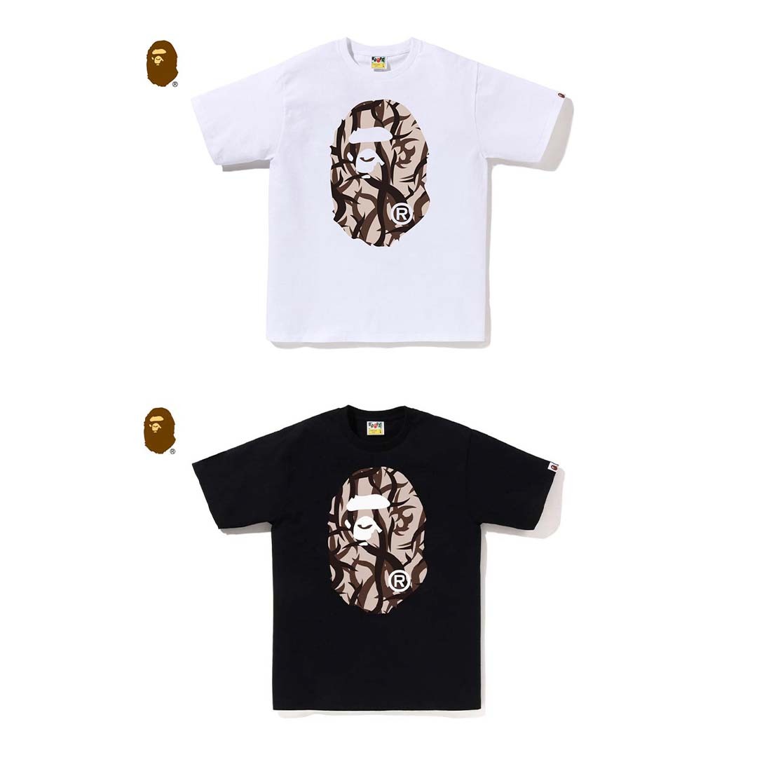 2025AW BAPE A BATHING APE TRIAL CAMO BIG APE HEAD TEE 荊棘 大頭 迷彩 短T 現貨 1L30110034