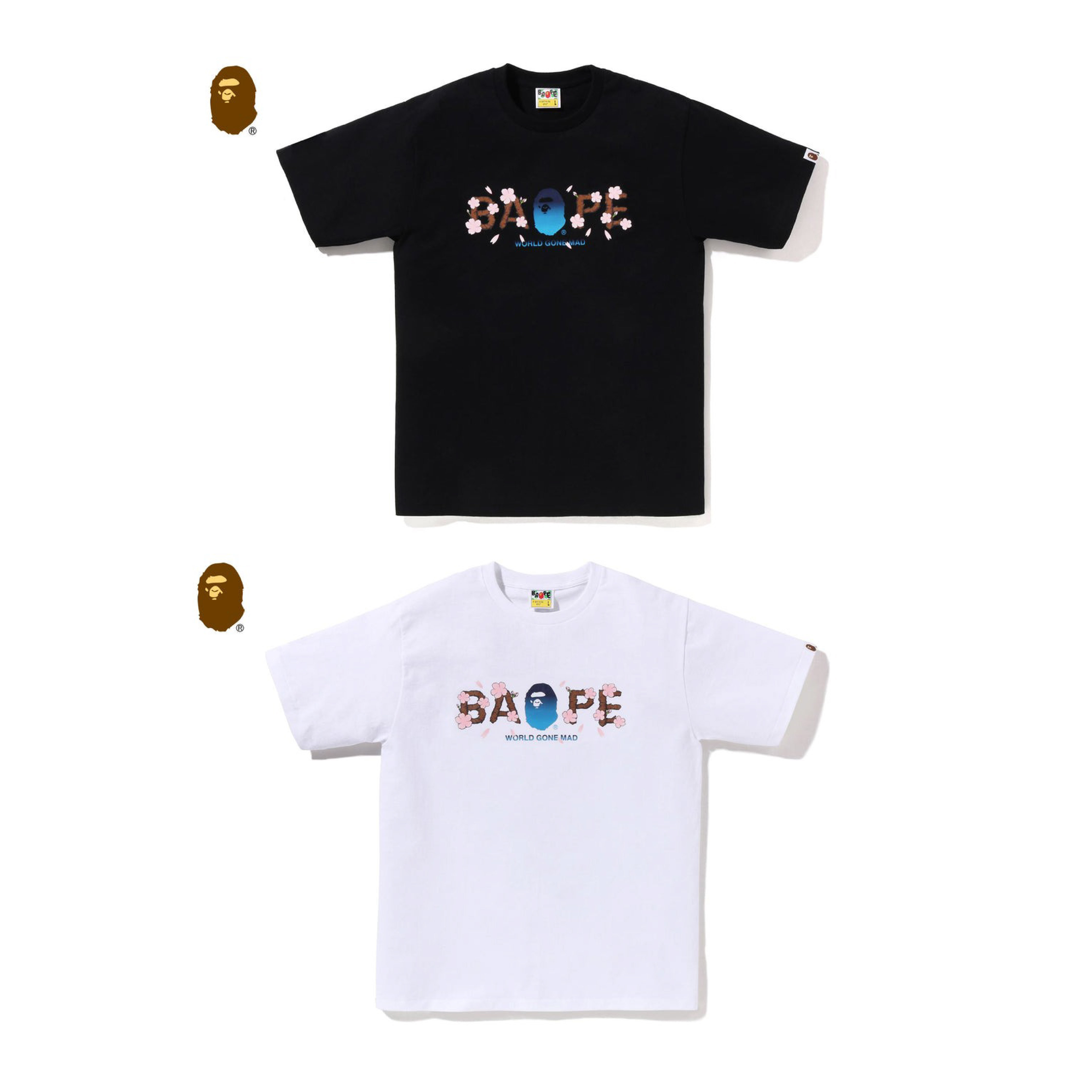 2025SS BAPE A BATHING APE SAKURA BAPE TEE 櫻花 葉片 字體 大頭 照片 短T 現貨 1L20110016