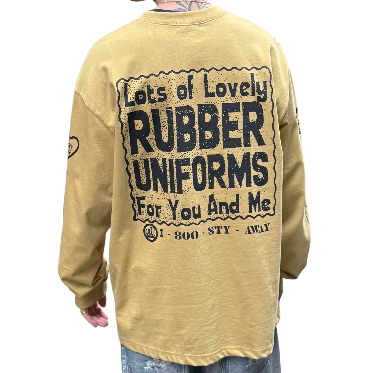 Symphony 長袖-美式字母塗鴉T 黃